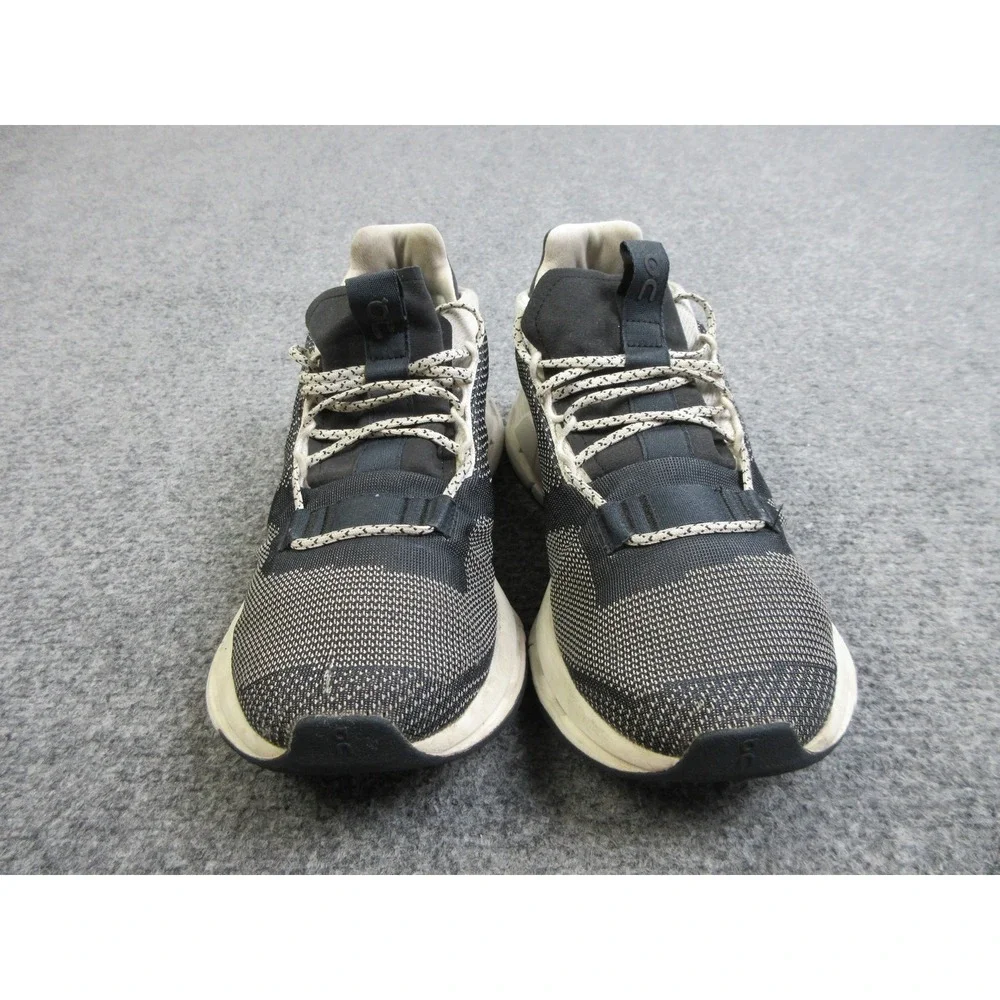 On Cloudnova Shoes Womens Size 8.5 Black White CloudTec Swiss Running Sneakers